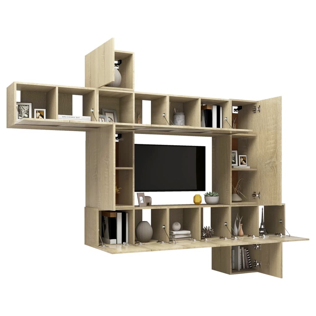 Ensemble de meubles TV 10 pièces en bois