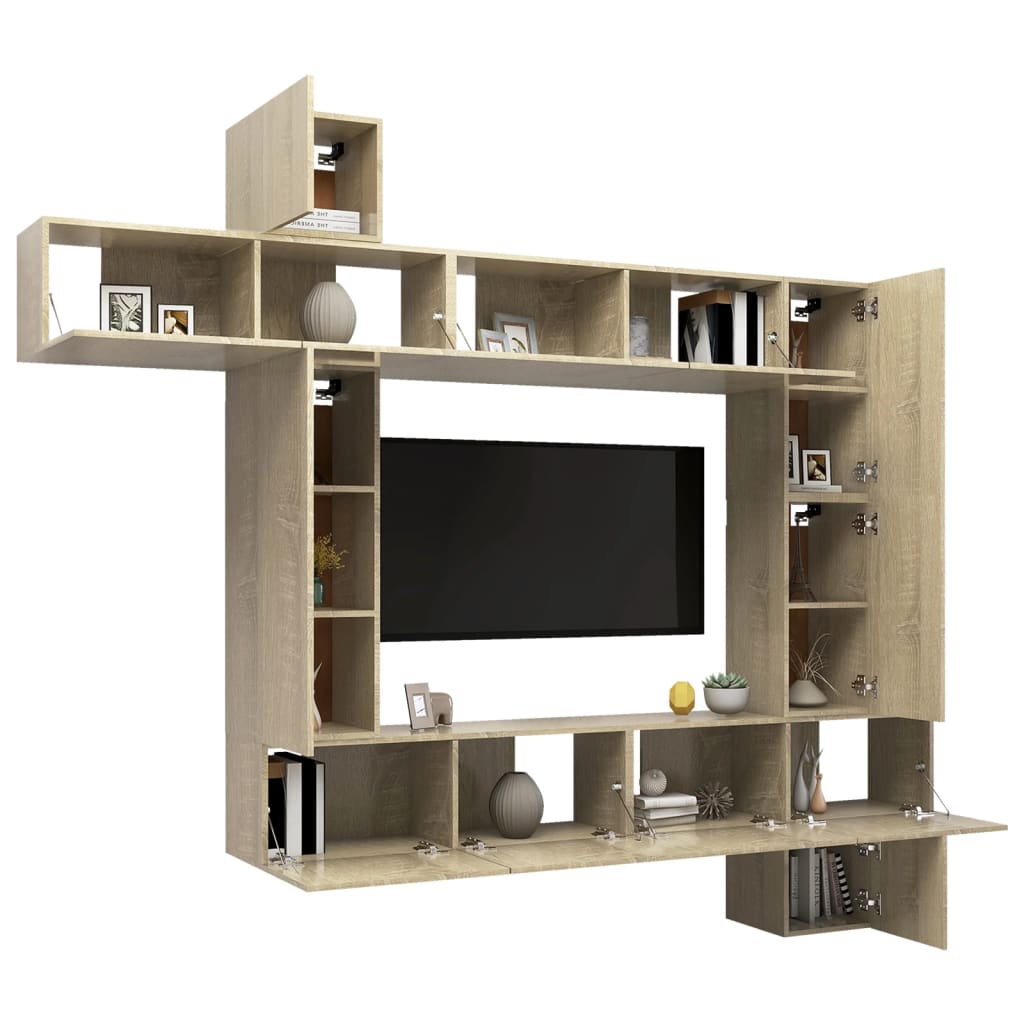 Ensemble de meubles TV 10 pièces en bois