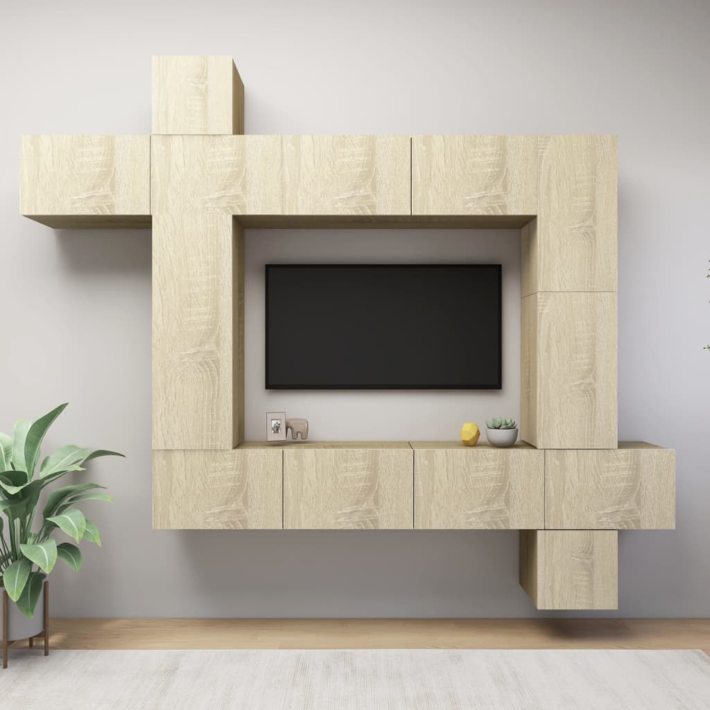 Ensemble de meubles TV 10 pièces en bois