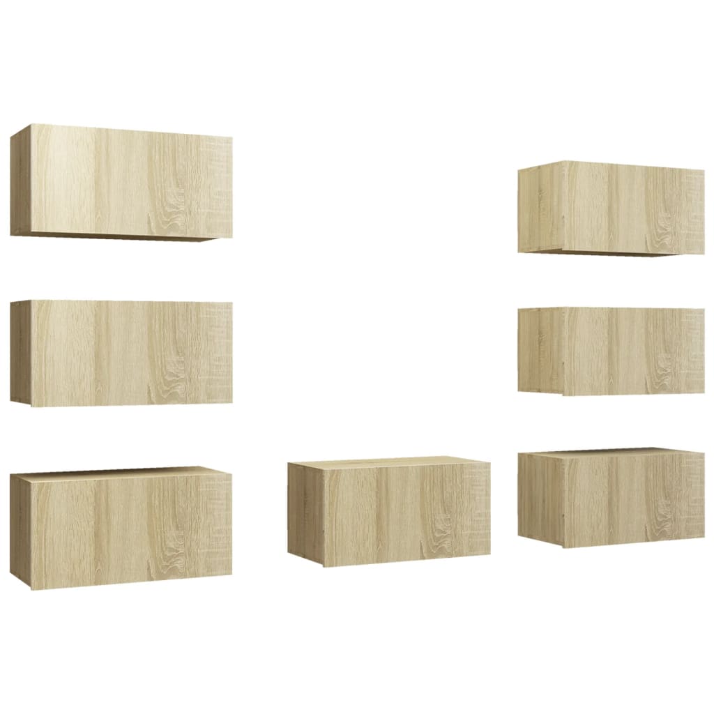 Meuble TV 7 pcs 30,5x30x60 cm bois d'ingénierie