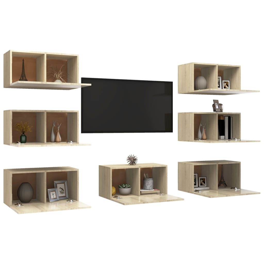 Meuble TV 7 pcs 30,5x30x60 cm bois d'ingénierie