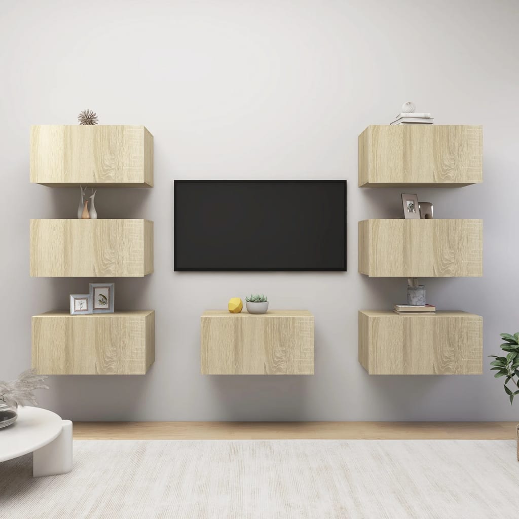 Meuble TV 7 pcs 30,5x30x60 cm bois d'ingénierie