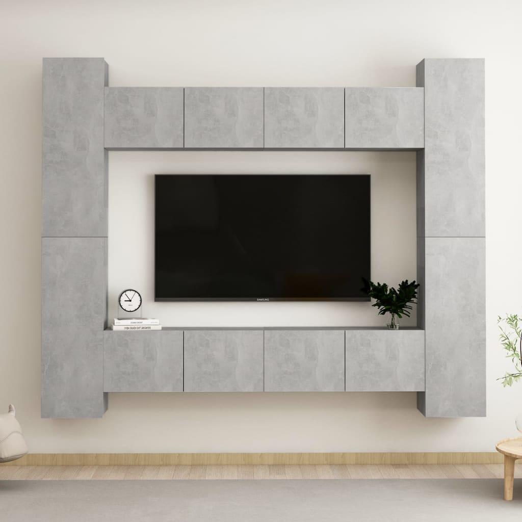 Ensemble de meubles TV 8 pièces en bois