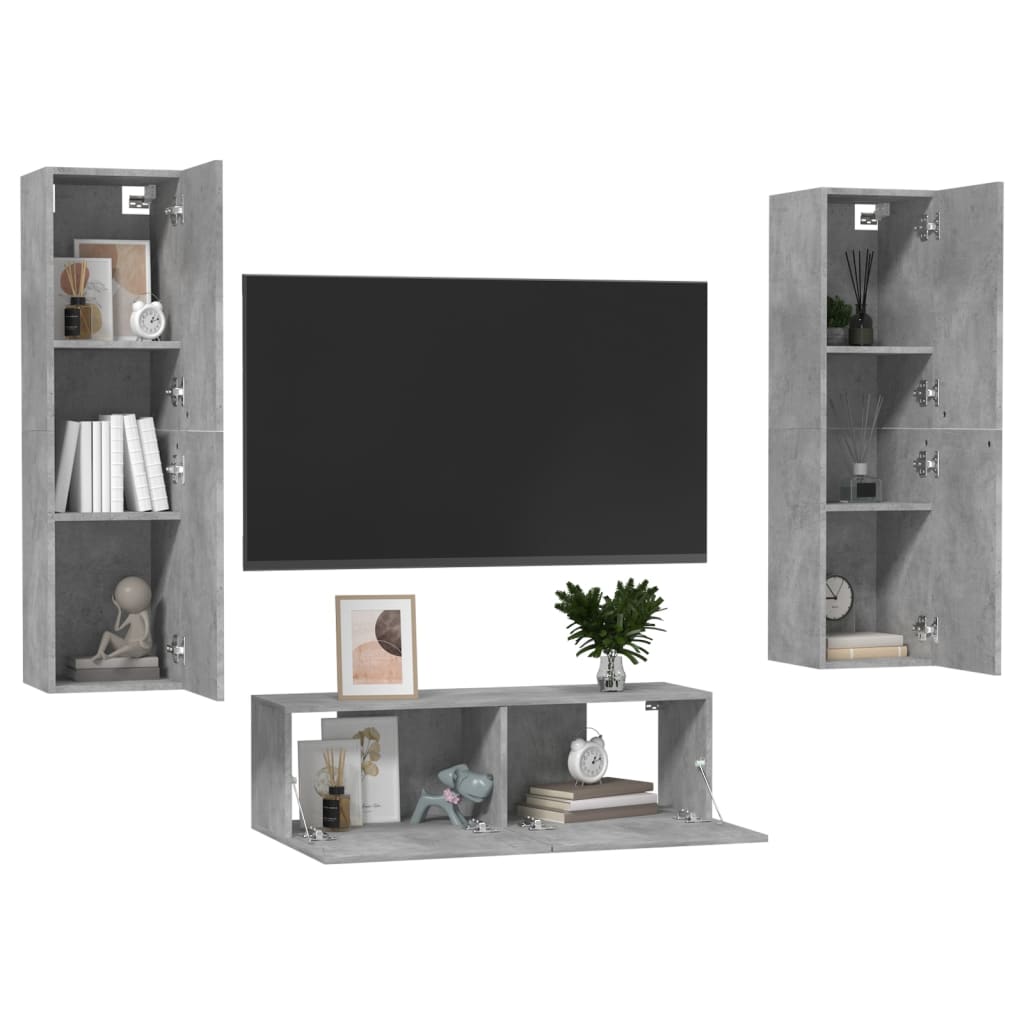 Ensemble meuble TV 3 pièces en bois couleur chêne