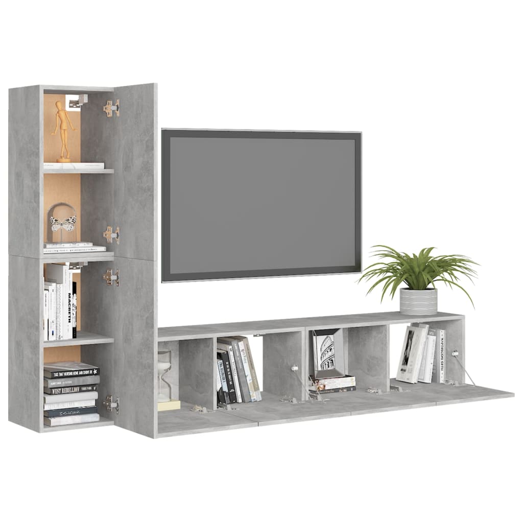 Ensemble de meubles TV 4 pièces en bois