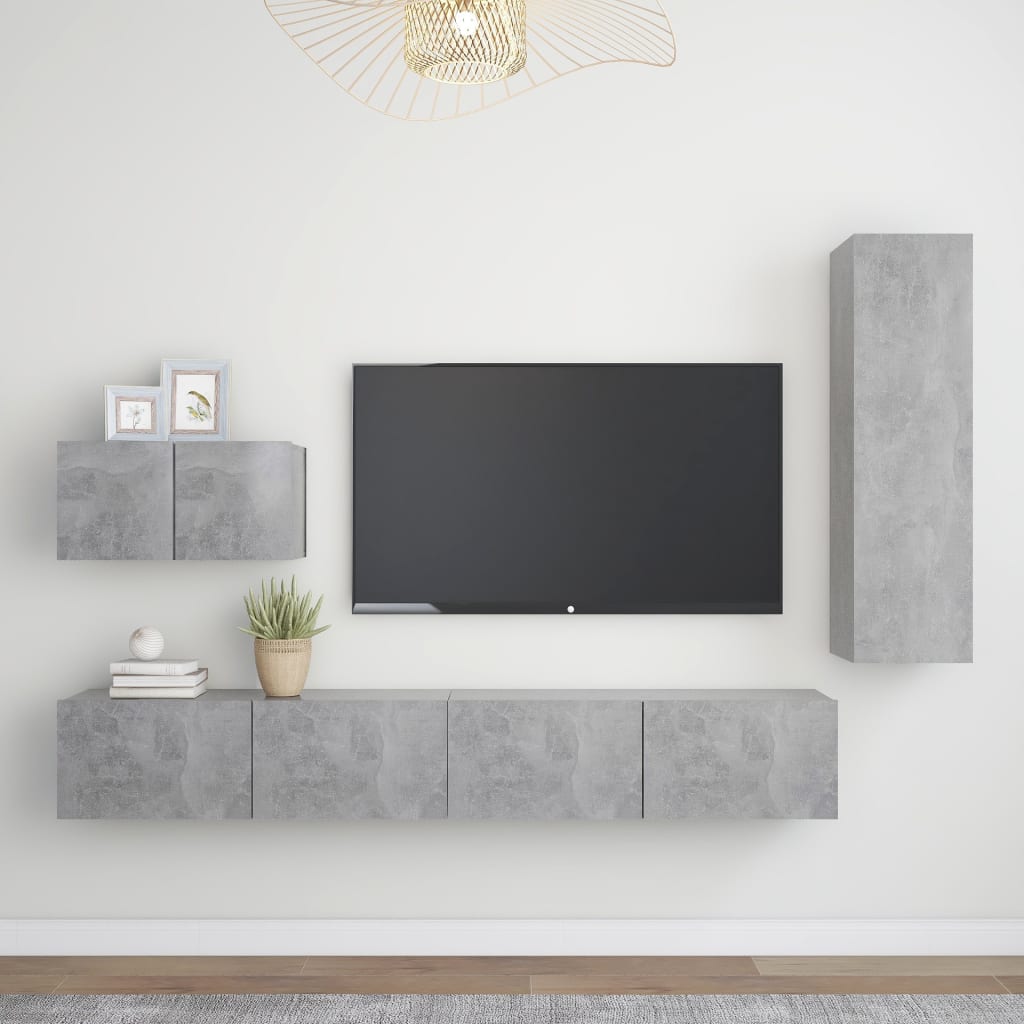 Ensemble meuble TV 4 pièces en bois couleur chêne