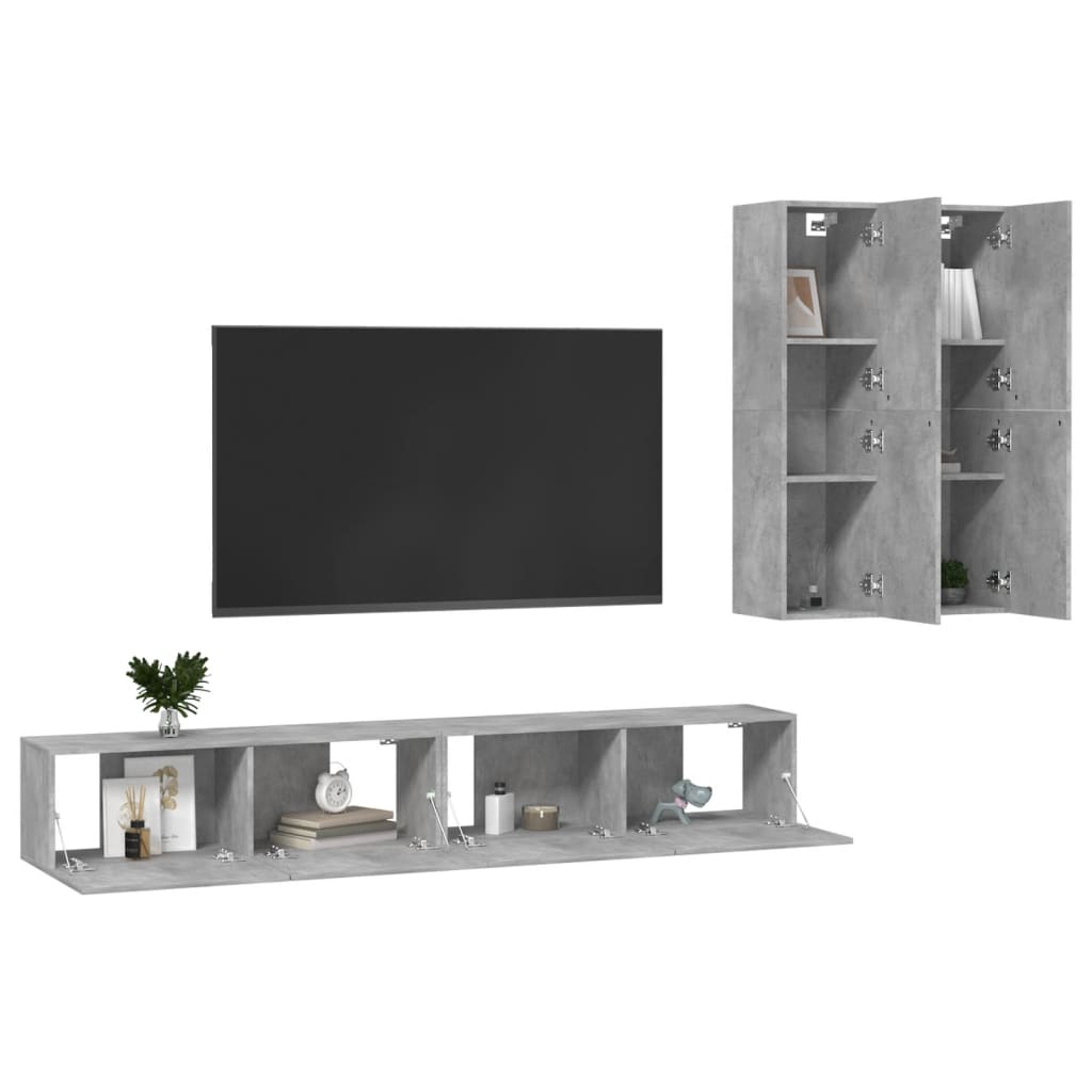 Ensemble de meubles TV 4 pièces en bois