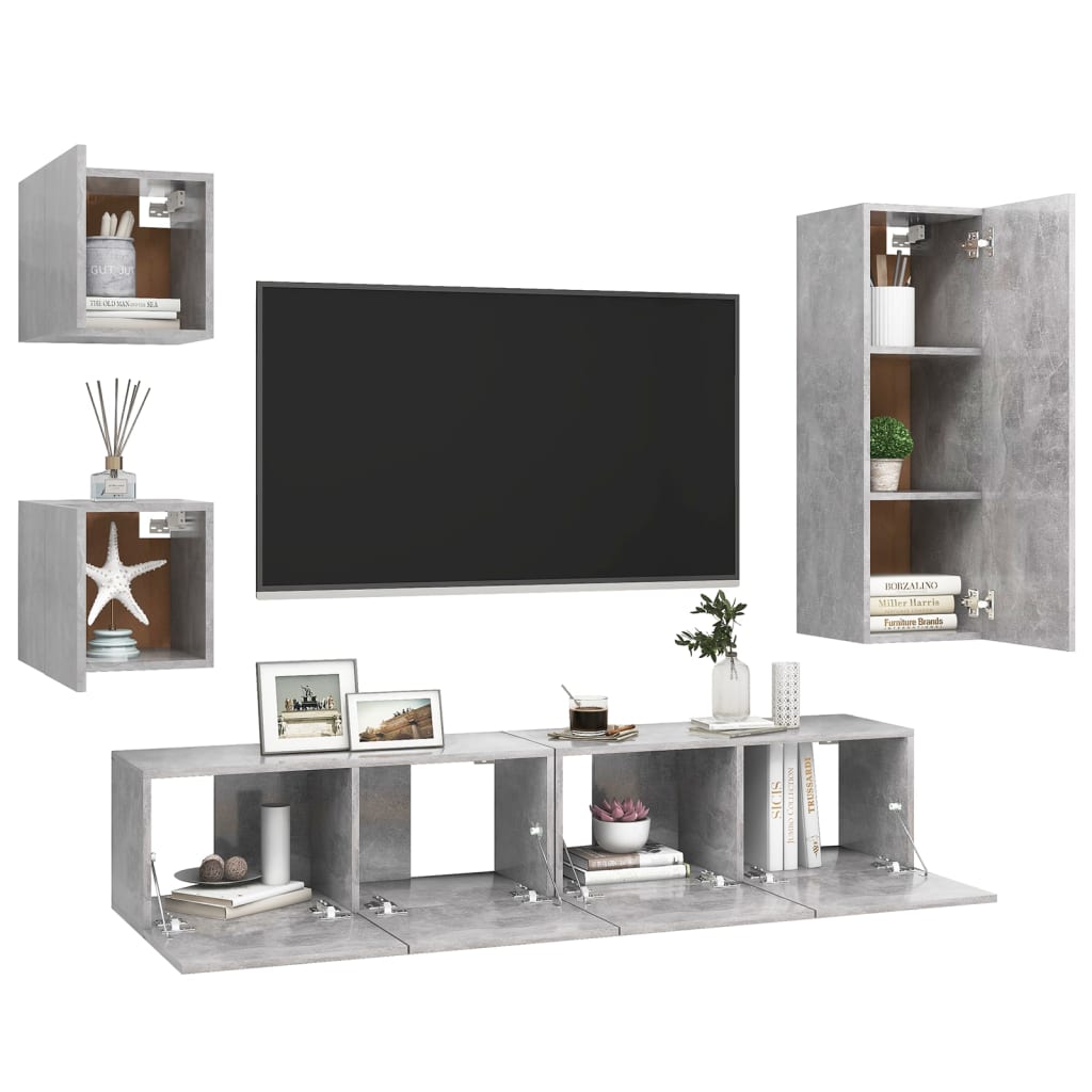 Ensemble de meubles TV 5 pièces en bois