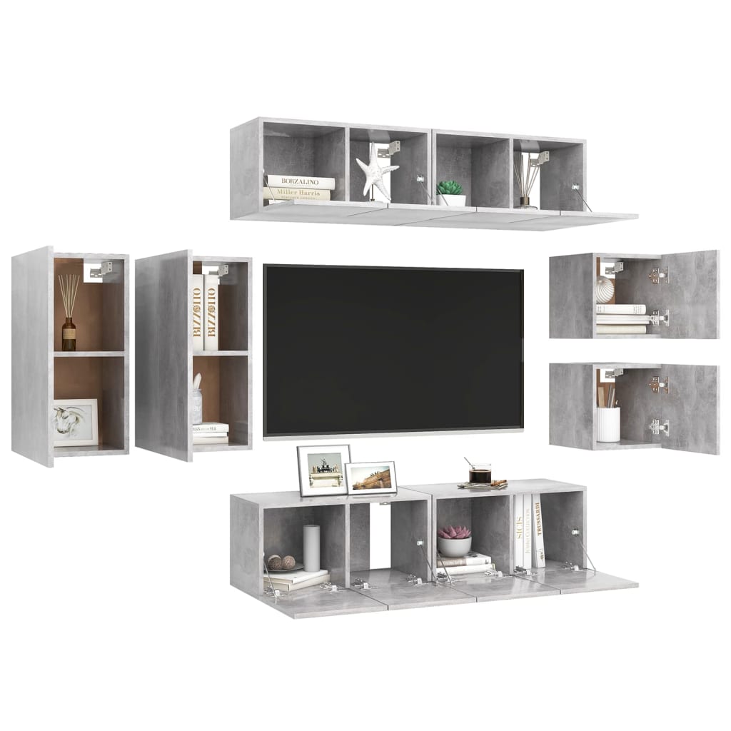 Ensemble de meubles TV 8 pièces en bois