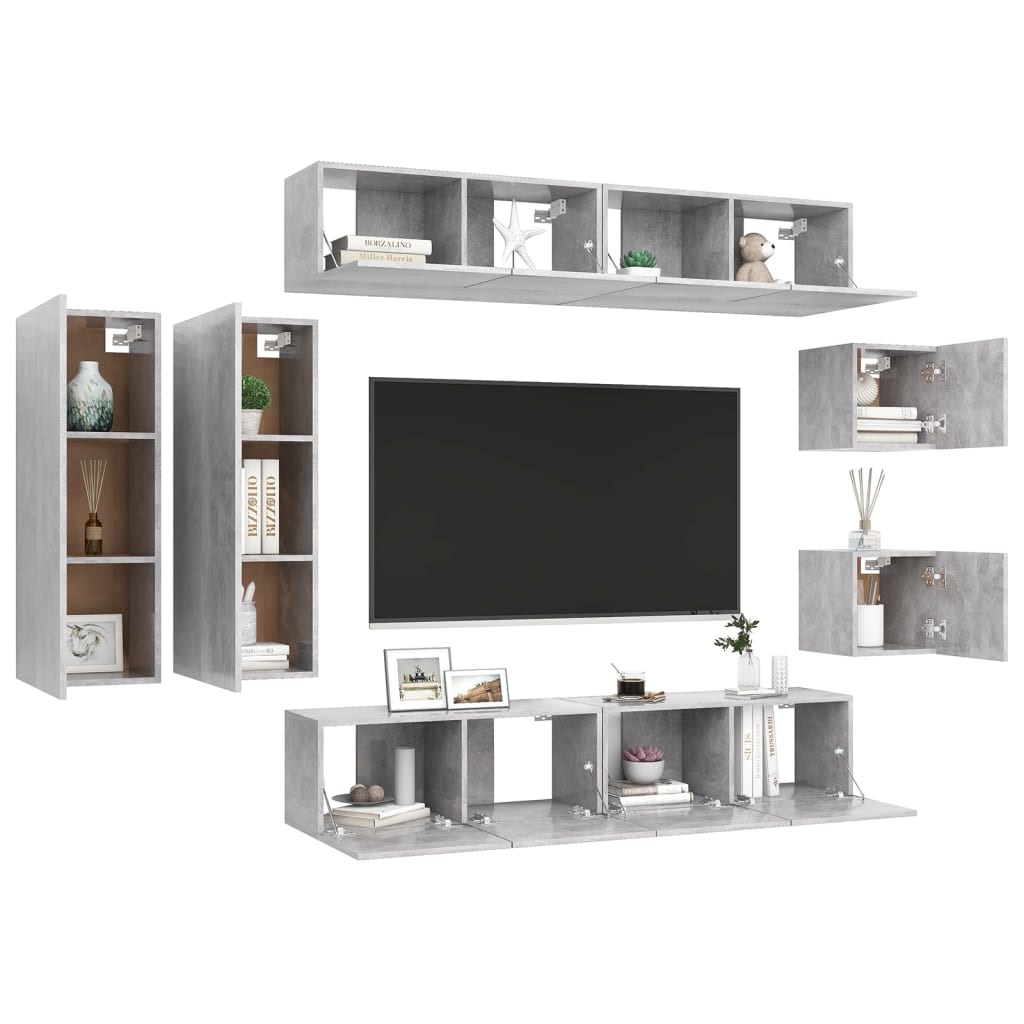 Ensemble de meubles TV 8 pièces en bois