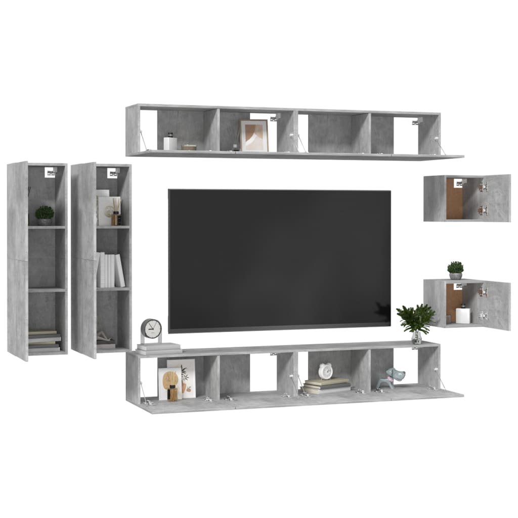 Ensemble de meubles TV 8 pièces en bois