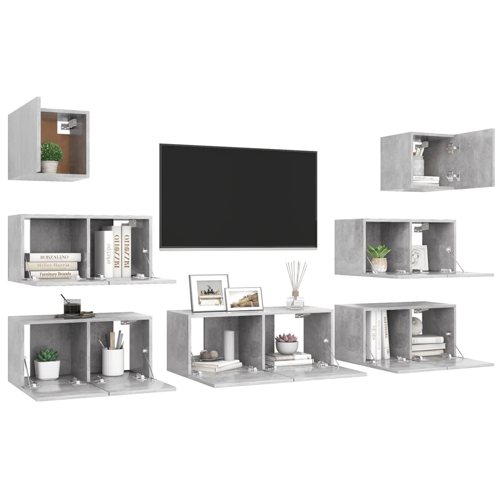 Ensemble de meubles TV 8 pièces en bois