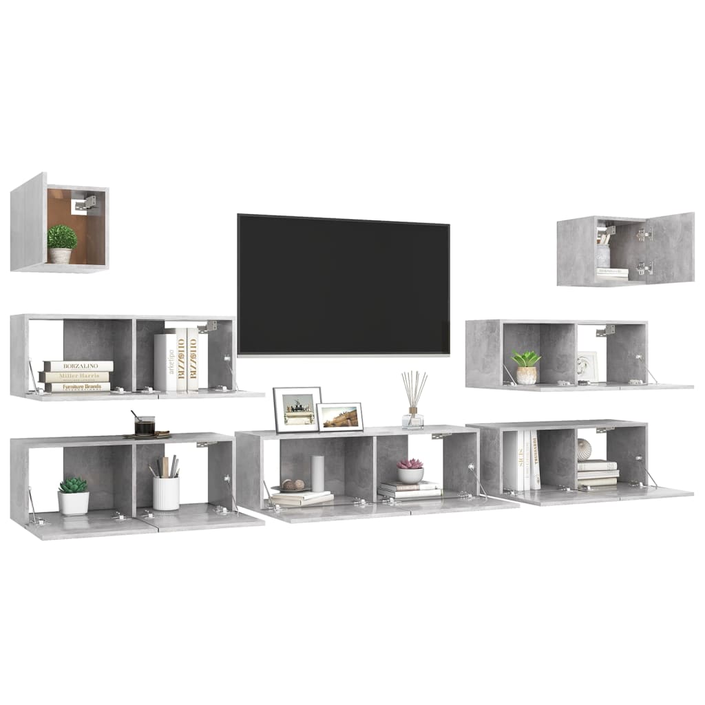 Ensemble de meubles TV 8 pièces en bois