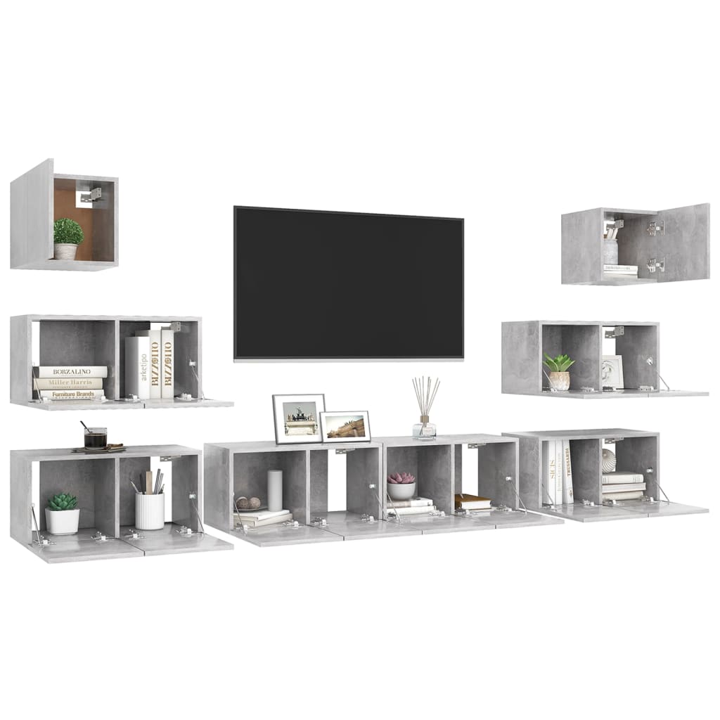 Ensemble de meubles TV 8 pièces en bois