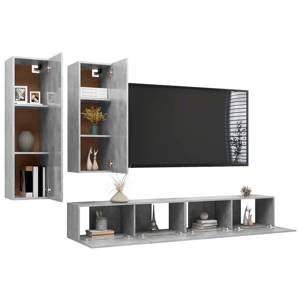 Ensemble de meubles TV 4 pièces en bois