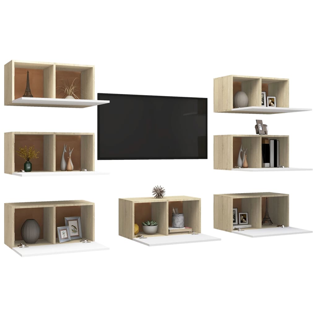 Meuble TV 7 pcs 30,5x30x60 cm bois d'ingénierie