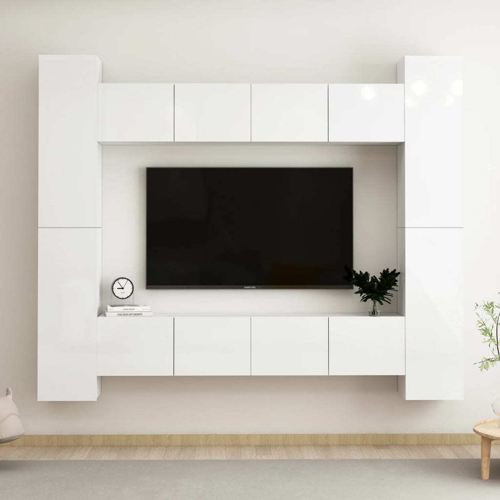 Ensemble de meubles TV 8 pièces en bois