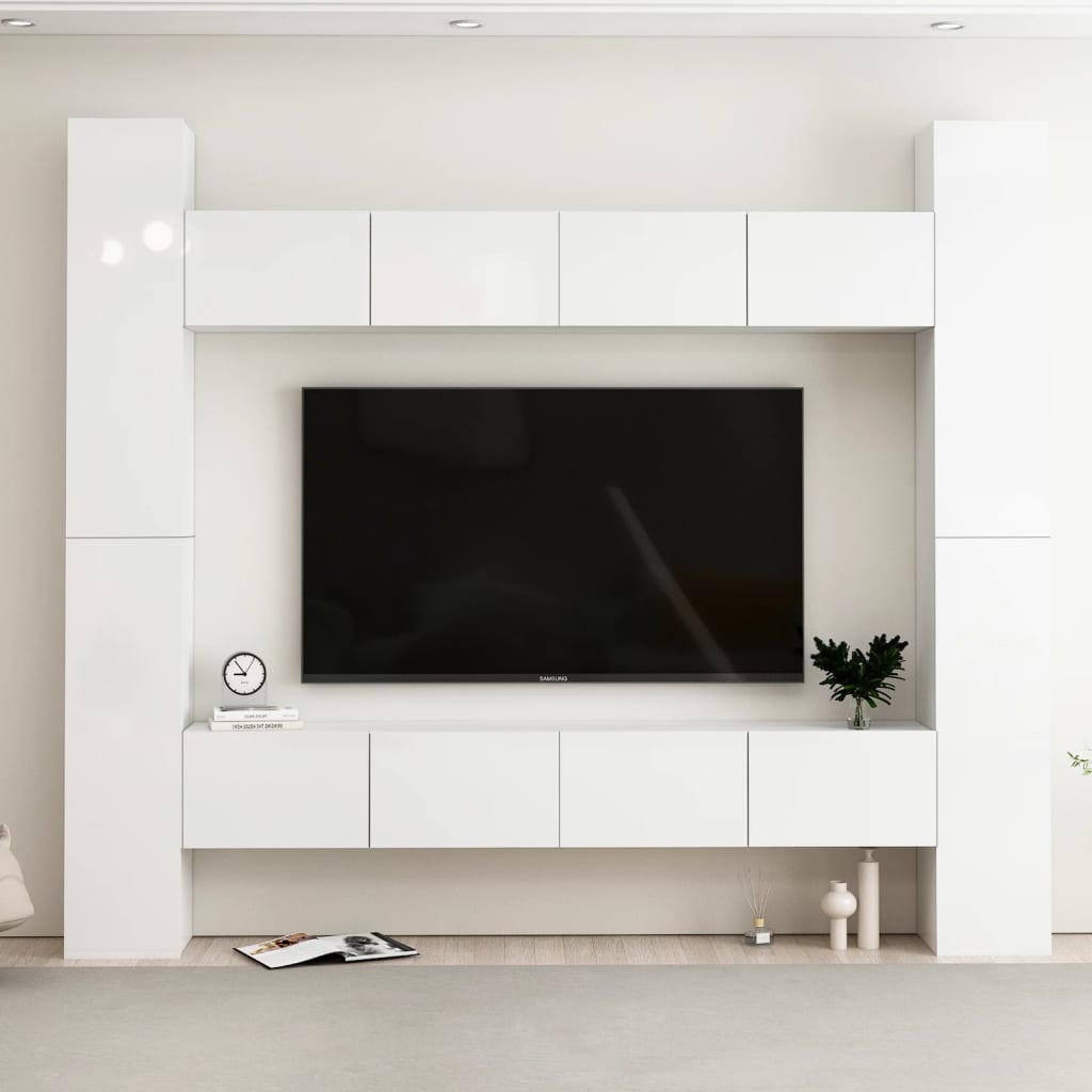 Ensemble de meubles TV 8 pièces en bois