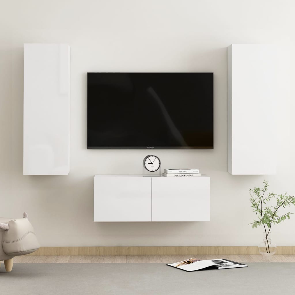 Ensemble meuble TV 3 pièces en bois couleur chêne