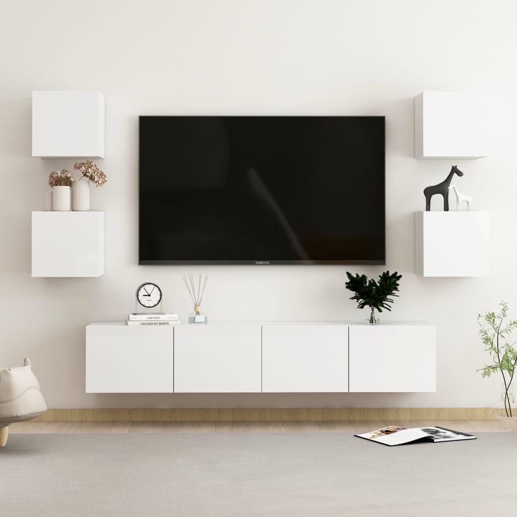 Ensemble de meubles TV 6 pièces en bois