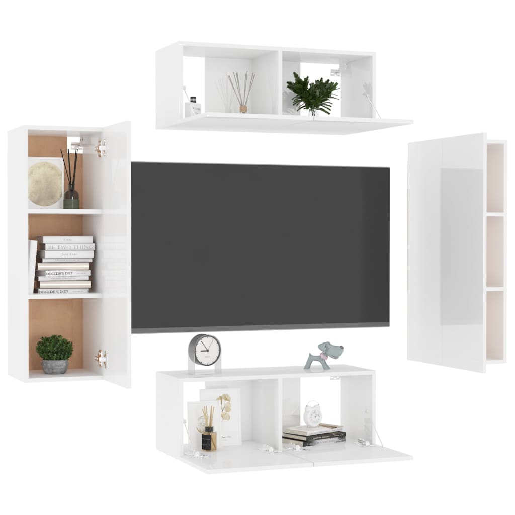 Ensemble de meubles TV 4 pièces en bois