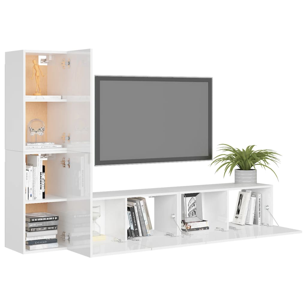 Ensemble de meubles TV 4 pièces en bois