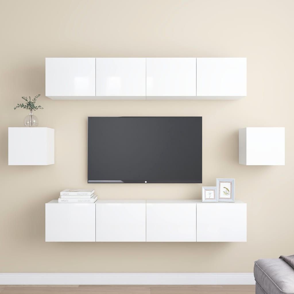 Ensemble de meubles TV 6 pièces en bois