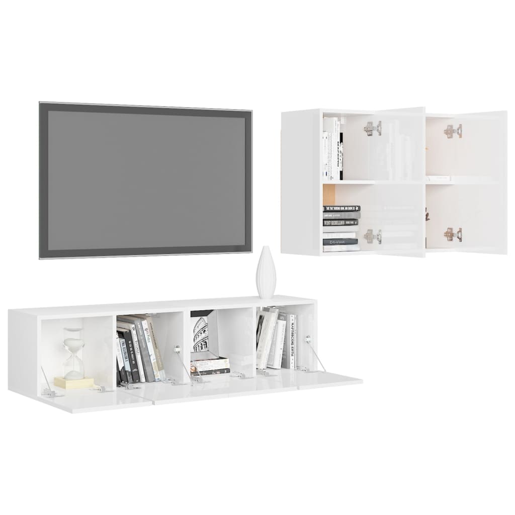 Ensemble de meubles TV 4 pièces en bois