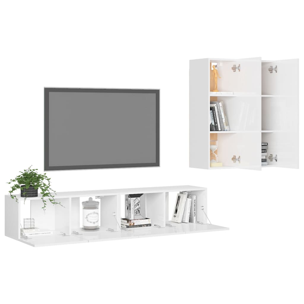 Ensemble de meubles TV 4 pièces en bois