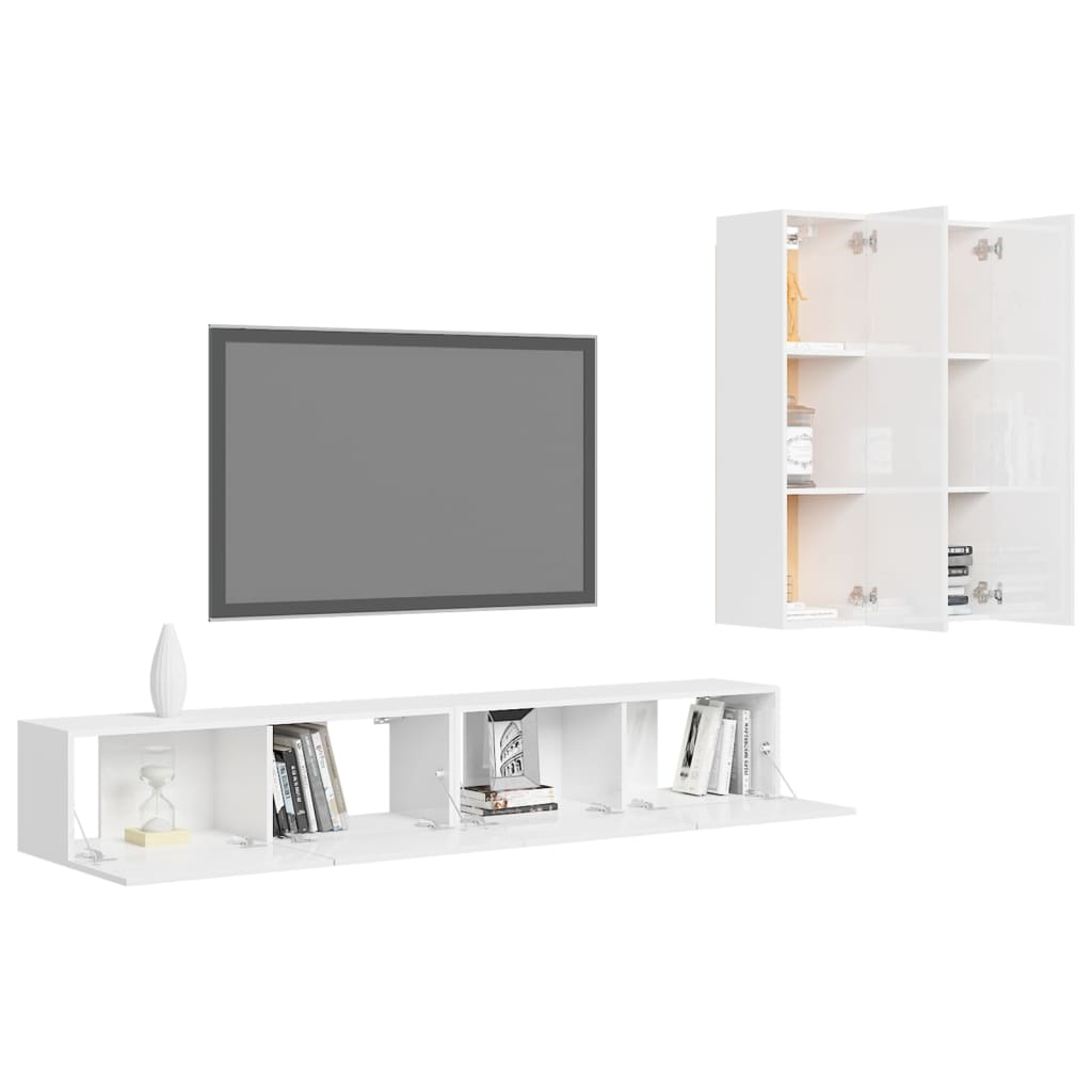 Ensemble de meubles TV 4 pièces en bois