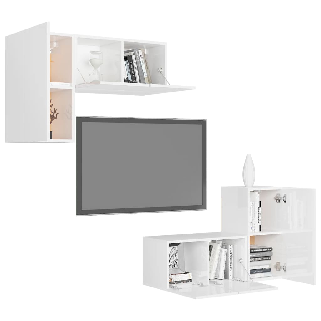 Ensemble de meubles TV 4 pièces en bois