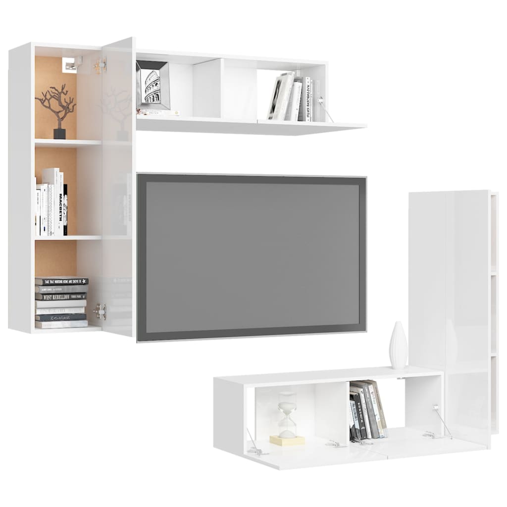 Ensemble de meubles TV 4 pièces en bois