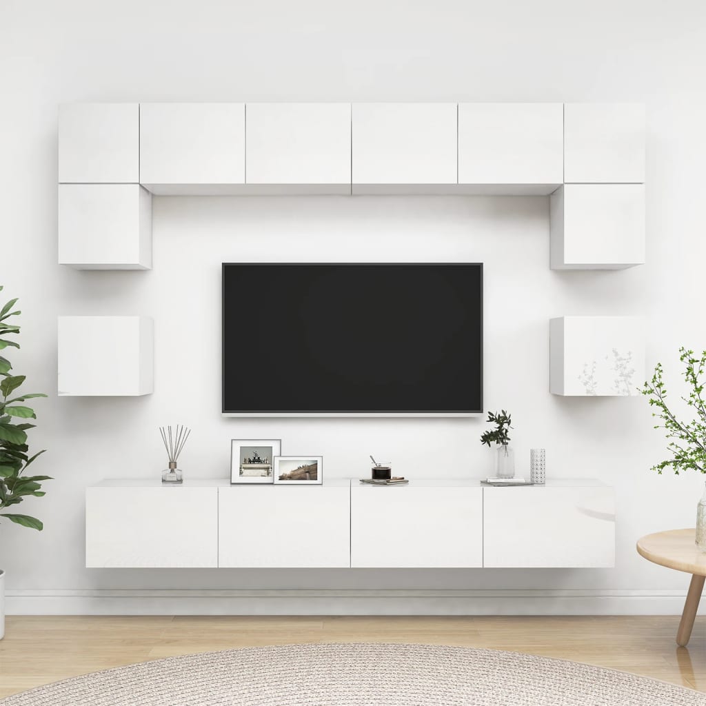 Ensemble de meubles TV 8 pièces en bois