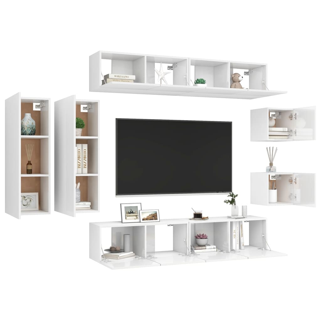 Ensemble de meubles TV 8 pièces en bois