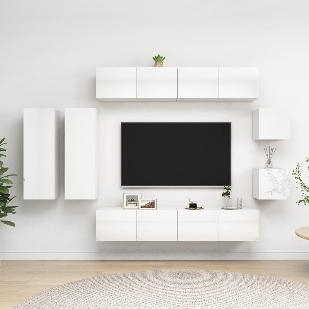 Ensemble de meubles TV 8 pièces en bois