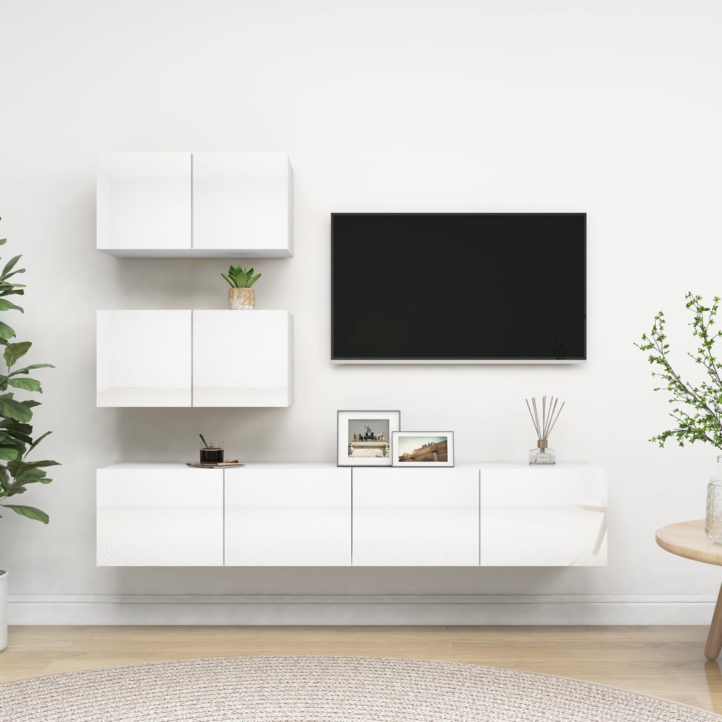 Ensemble de meubles TV 4 pièces en bois