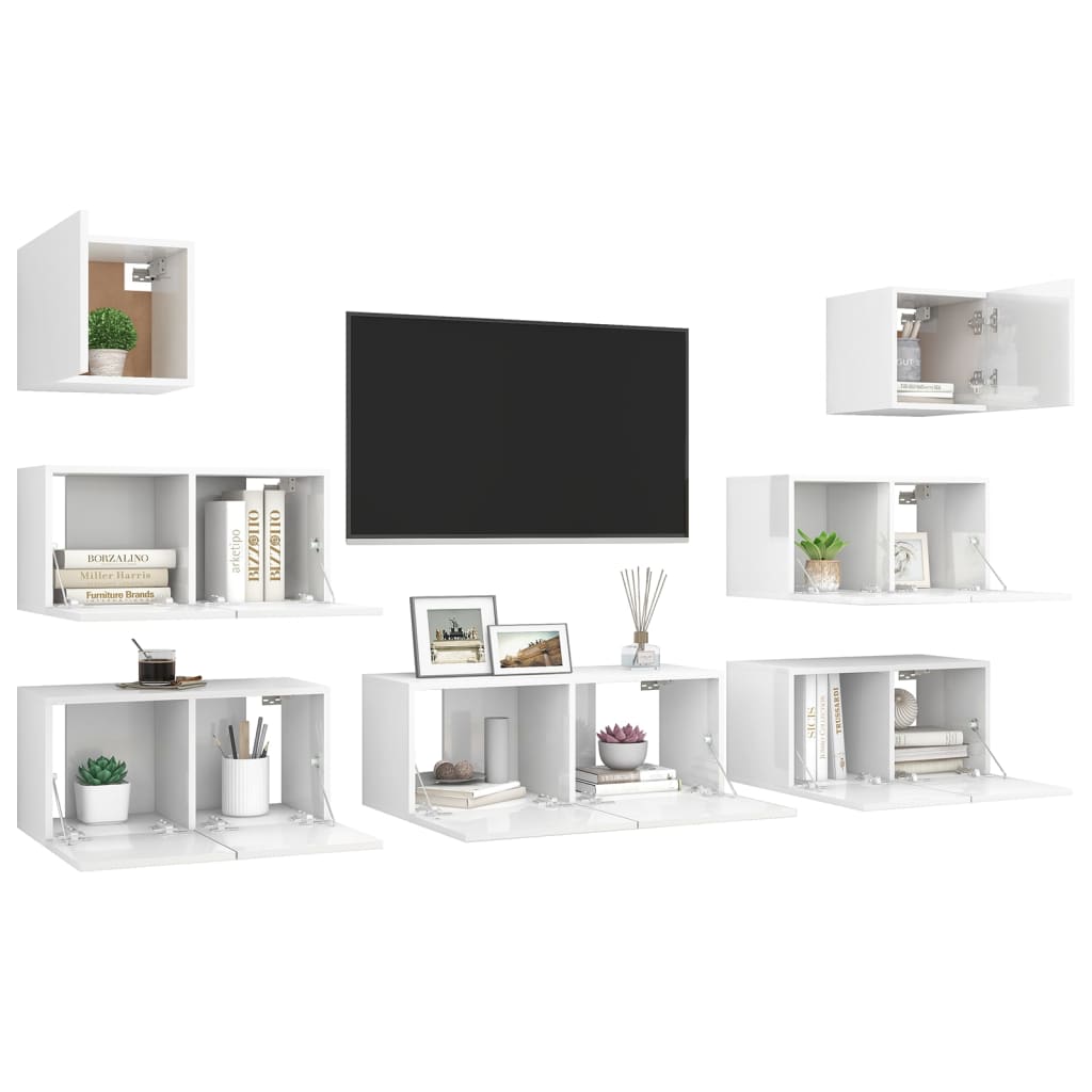 Ensemble de meubles TV 8 pièces en bois