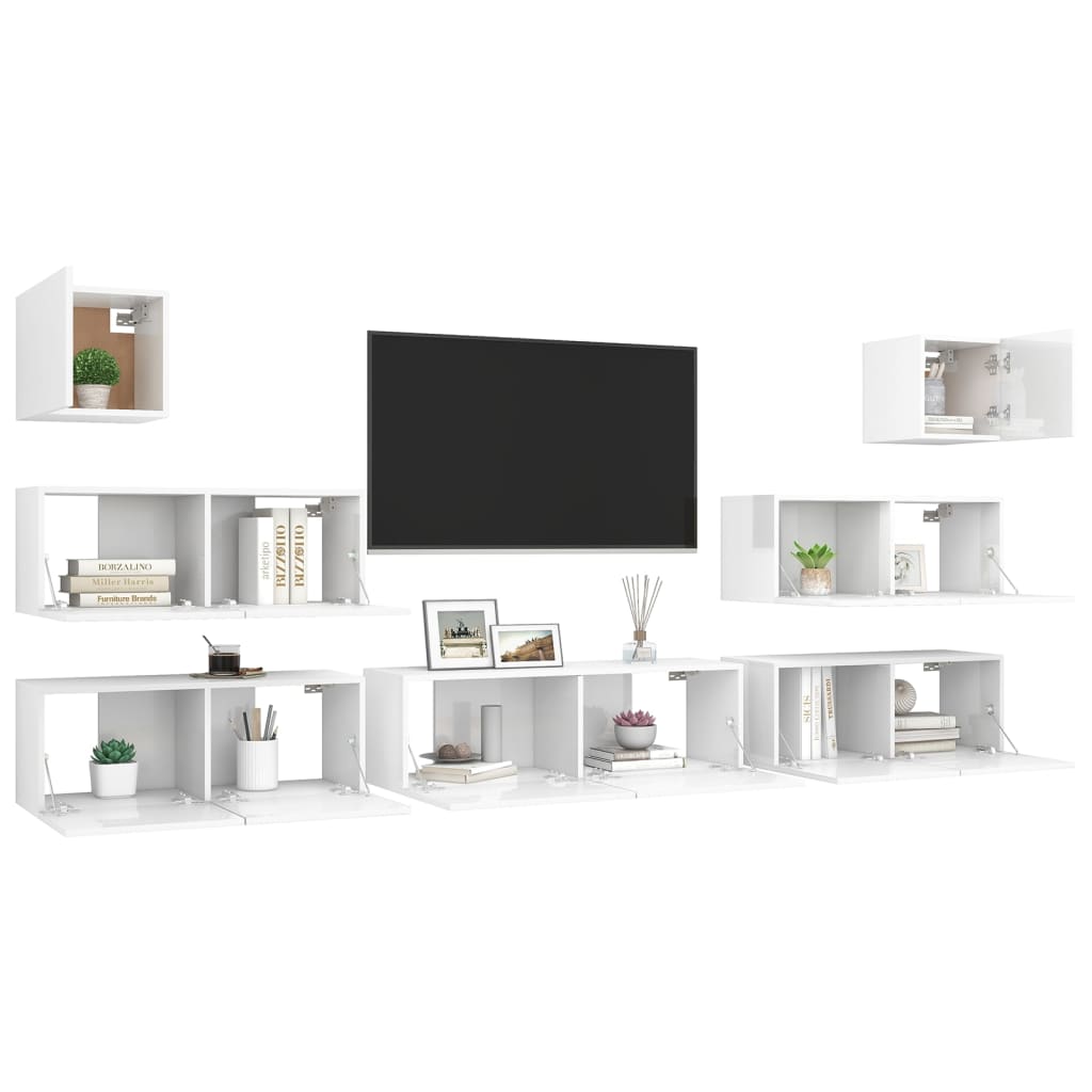 Ensemble de meubles TV 8 pièces en bois