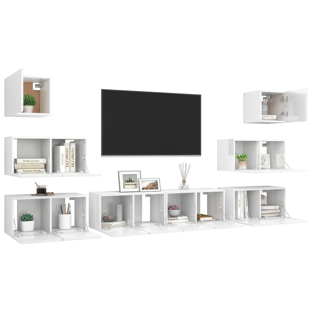 Ensemble de meubles TV 8 pièces en bois