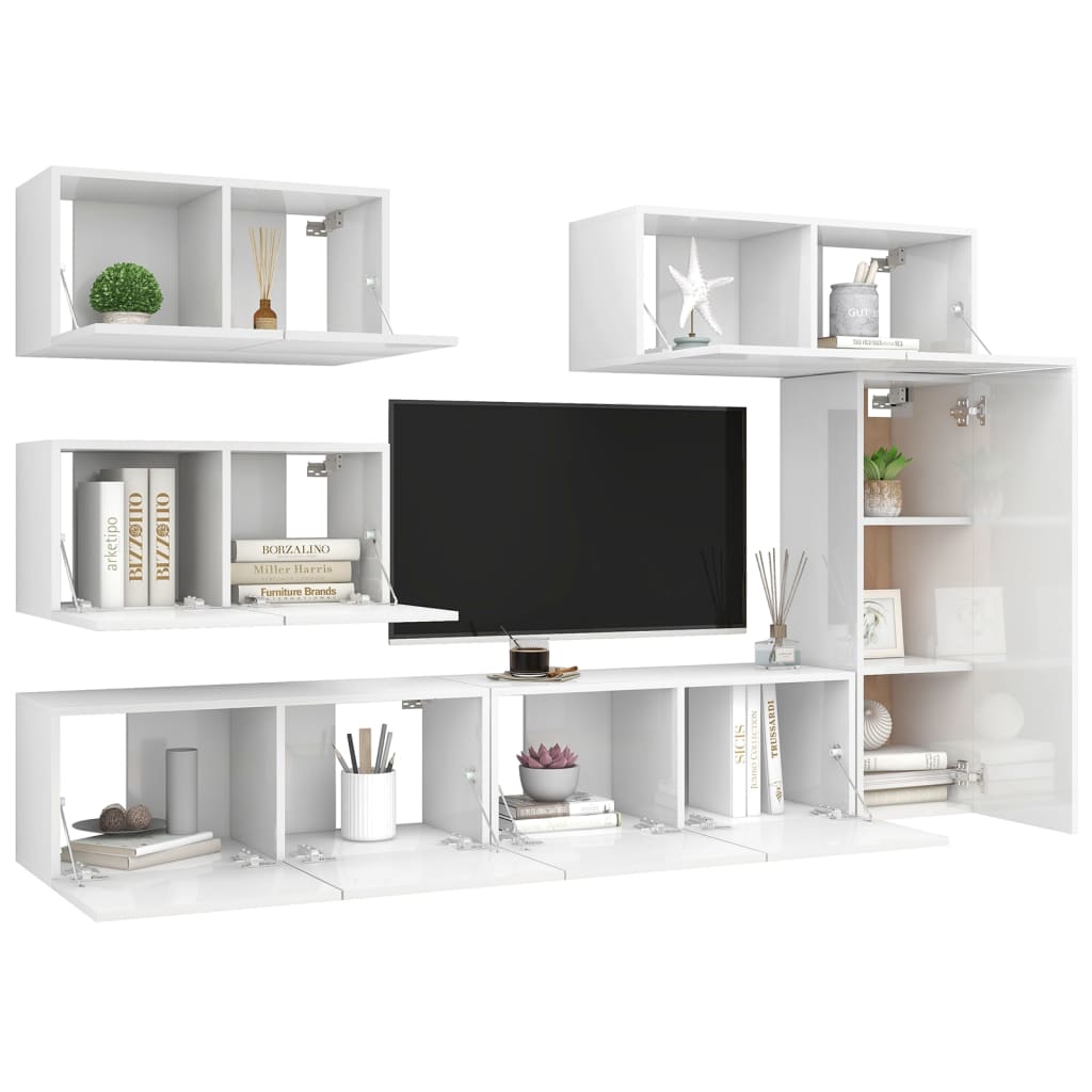 Ensemble de meubles TV 8 pièces en bois