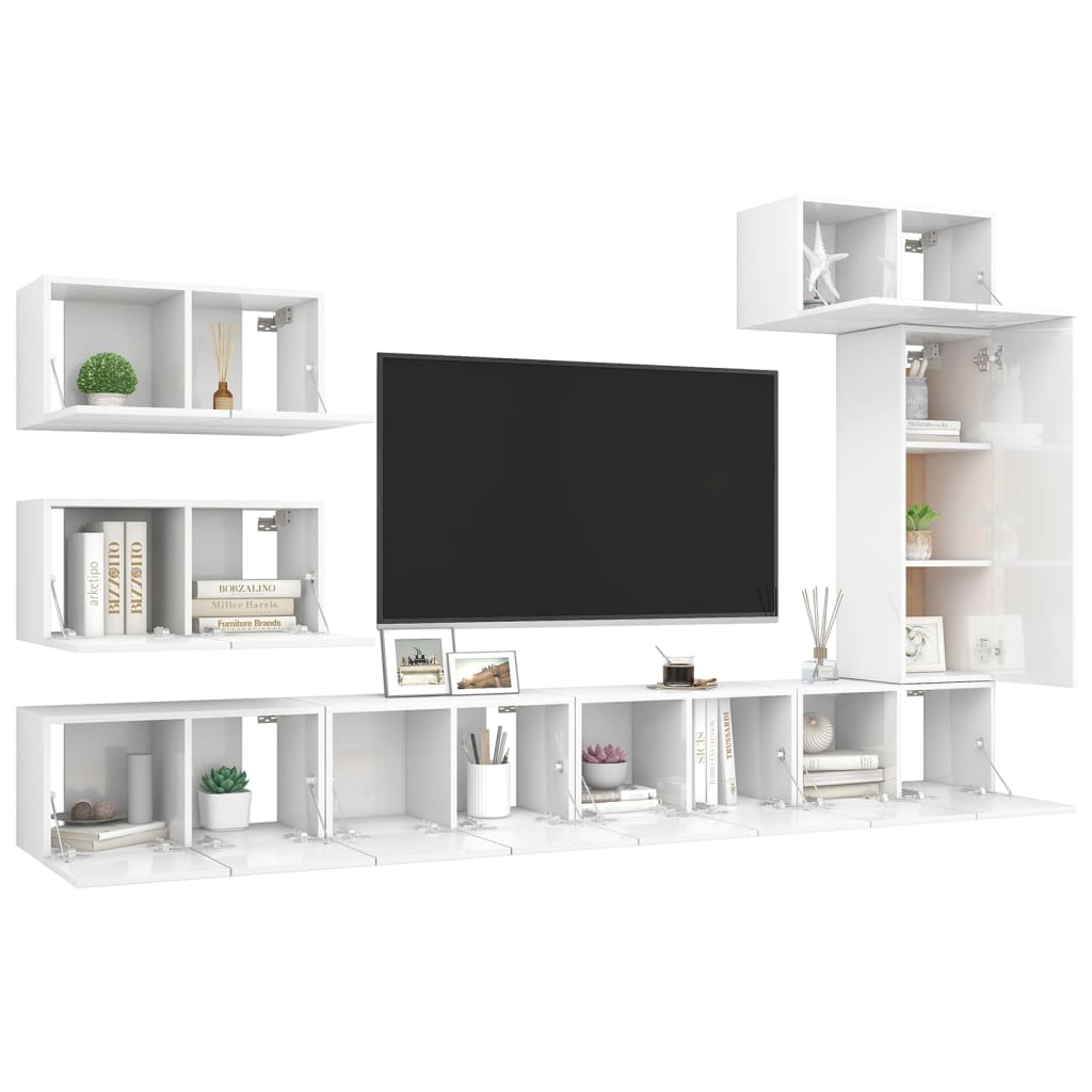 Ensemble de meubles TV 8 pièces en bois