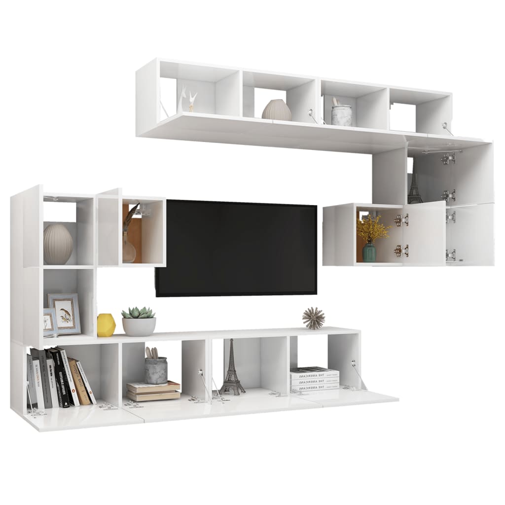 Ensemble de meubles TV 8 pièces en bois