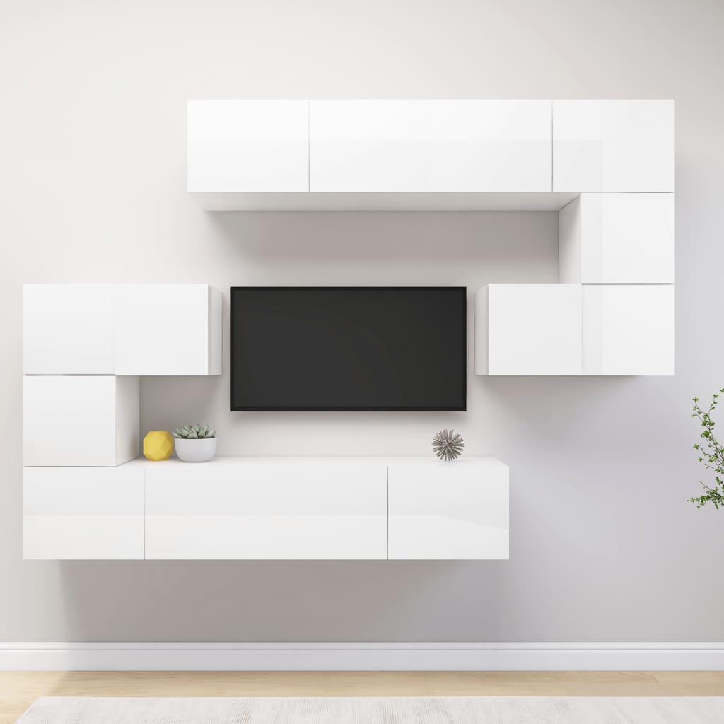 Ensemble de meubles TV 8 pièces en bois