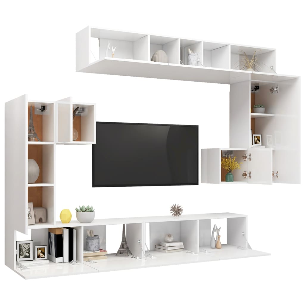 Ensemble de meubles TV 8 pièces en bois