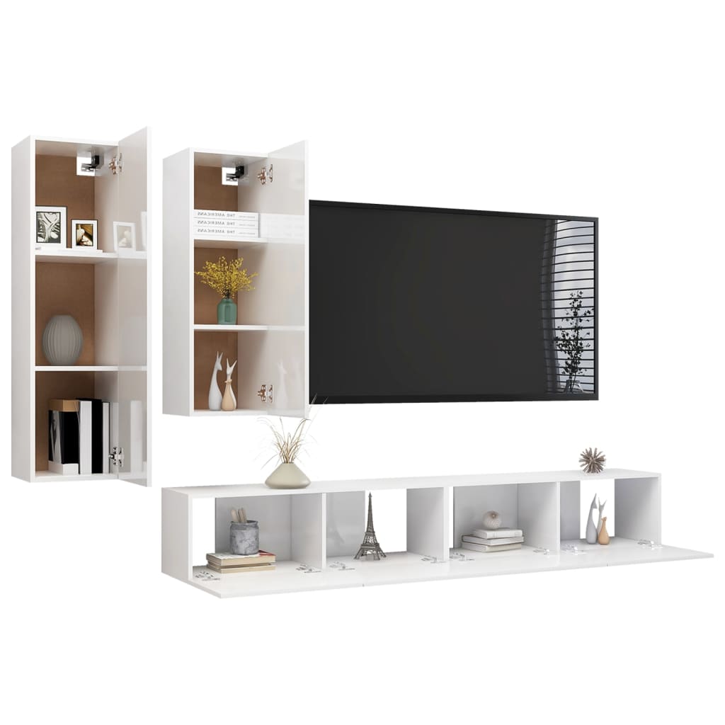 Ensemble de meubles TV 4 pièces en bois