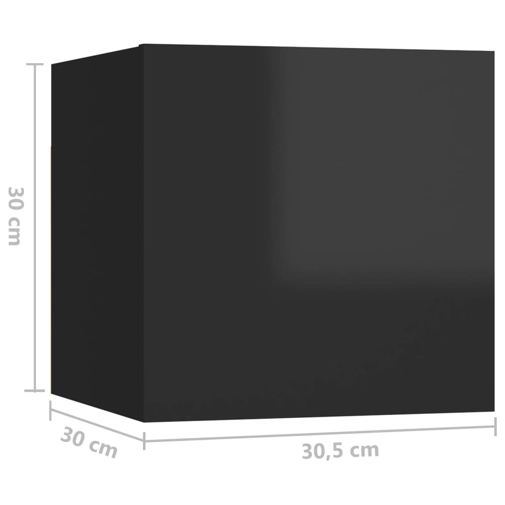 Tv-wandmeubelen 8 st 30,5x30x30 cm eikenkleurig