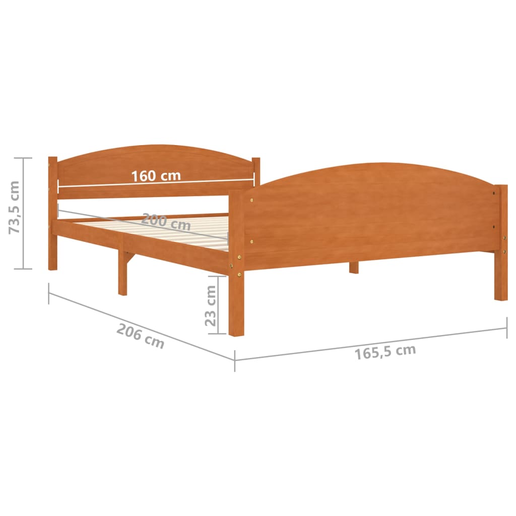 Cadre de lit en pin massif 100x200 cm