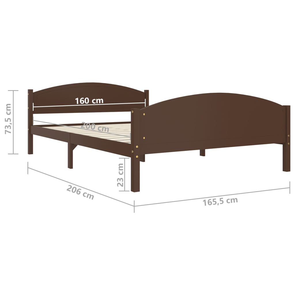 Cadre de lit en pin massif 100x200 cm