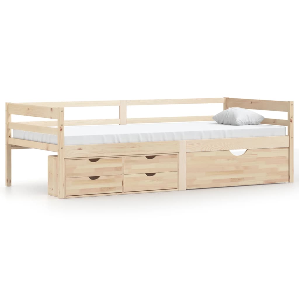 Bedframe met lades en kast grenenhout 90x200 cm