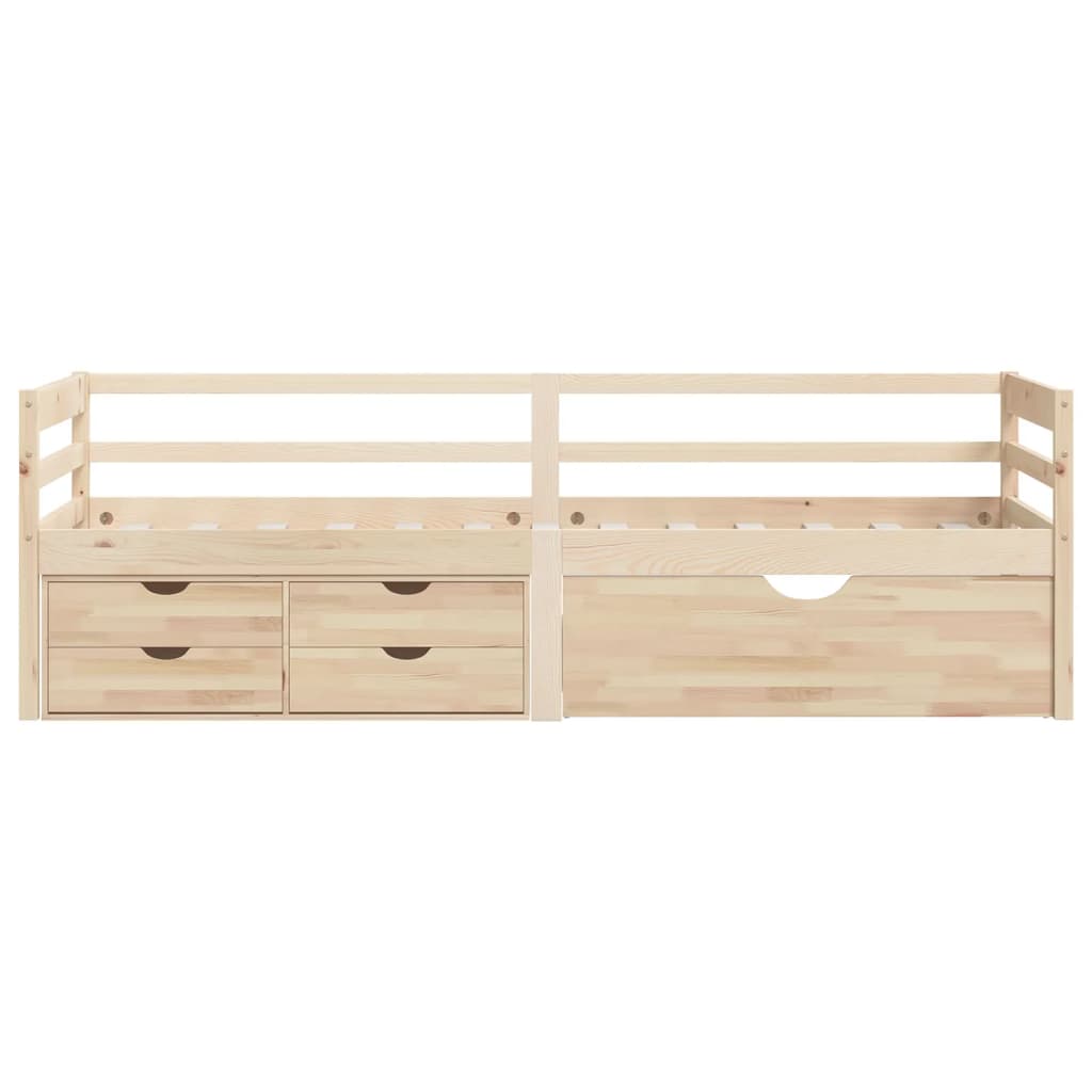 Bedframe met lades en kast grenenhout 90x200 cm